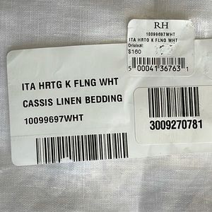 NEW Restoration Hardware Italian Linen King pillow shams. Set of 2. Crisp white